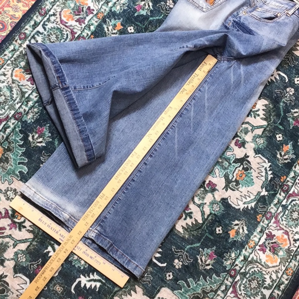 VTG 🐎 L.A. Blues ‘Gaucho Stretch’ Distressed Embroidered Capri Jeans Sz.14 - Picture 8 of 16